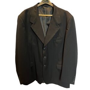 Luca Rossi Men's Black Suit Coat Size 54R Superfine Merino Wool